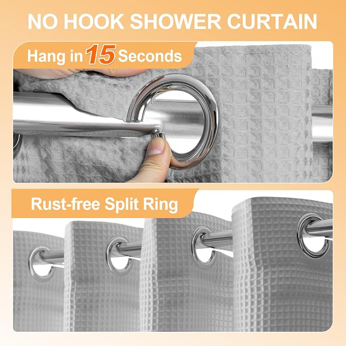 River Dream Extra Long No Hook Shower Curtain - Image 2