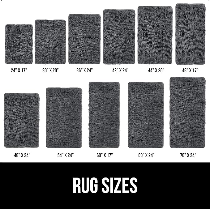GORILLA GRIP Bath Rug Mat 48x24, Soft Absorbent Chenille, Quick Dry Microfiber - Image 6