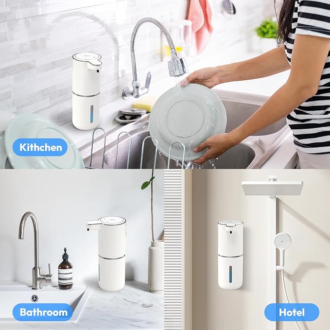 2 Pack Automatic Soap Dispenser Touchless, Liquid Hand Soap Dispenser 12.8oz - Image 8