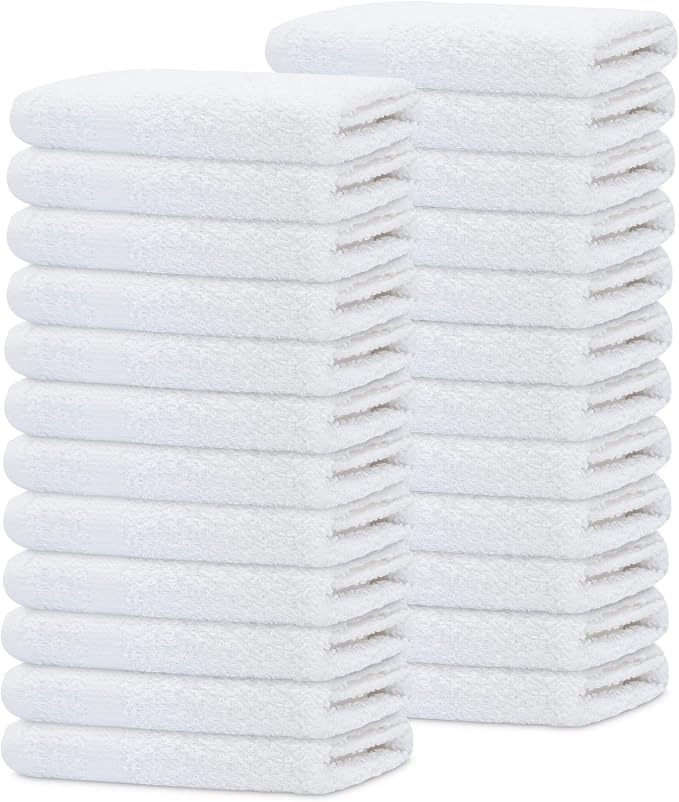 GOLD TEXTILES 60 Pack Economy White Washcloths Set - Image 7