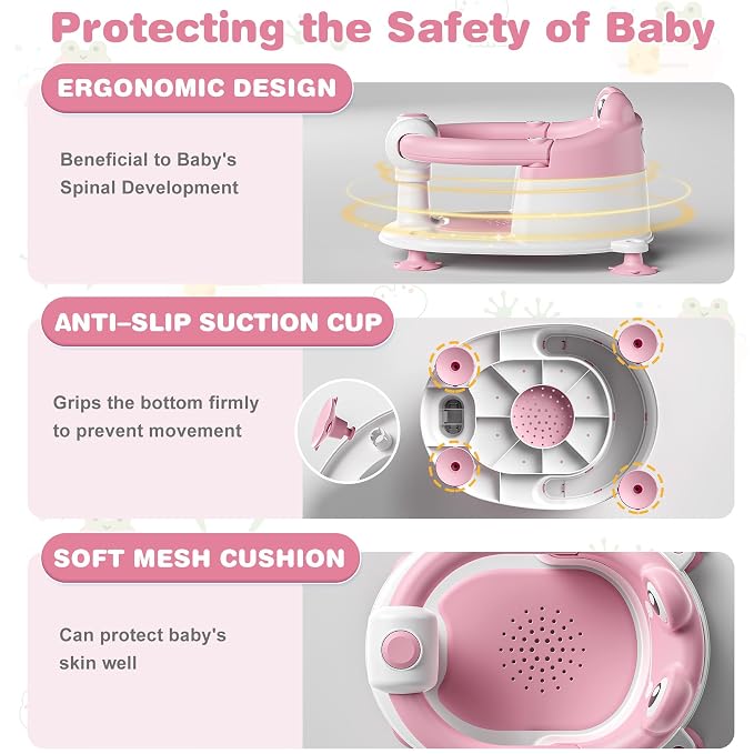 Baby Bath Seat for Babies 6 Months & up Non-Slip Toddler Bath Seats for Sitting - Image 5