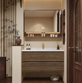 Floating Bathroom Vanity, Solid Wood Bathroom Cabinet, Faucet and Drain Pipes by LUTHXAY