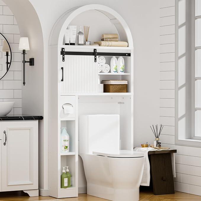 Spurgehom Over The Toilet Storage Cabinet, Bathroom Shelf Organizer Freestanding by Spurgehom
