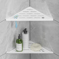 Corner Shower Shelf with Razor Hole, Rustproof Stainless Steel Shower Organizer by HBXS