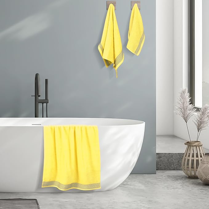 Belizzi Home Ultra Soft 3 Pack Cotton Towel Set, Contains a Bath Towel 28x55 - Image 4
