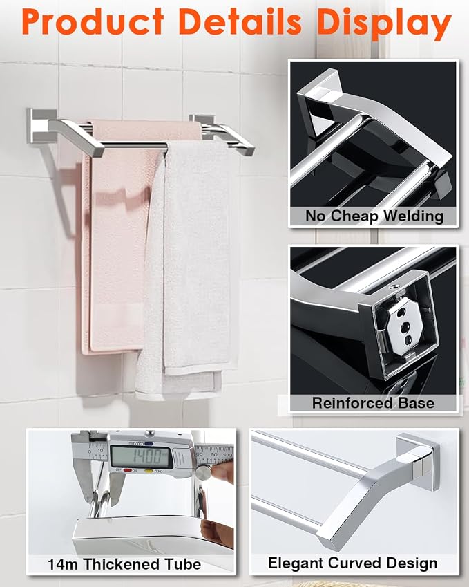 Alise Bath Double Towel Bars Towel Racks - Image 8
