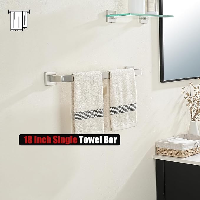 JQK Brushed Towel Bar, Rounded Edges 20.41 Inch Towel Rack, 304 Stainless Steel - Image 7