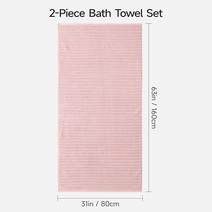 REDKISS 2Pack Large Bath Towels 31×63 inches, 100% Cotton, Super Soft and - Image 3