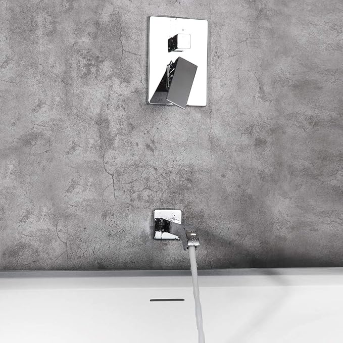 POP SANITARYWARE All Metal Shower Tub Faucet Set Chrome Bathroom 8 Inch Shower - Image 6