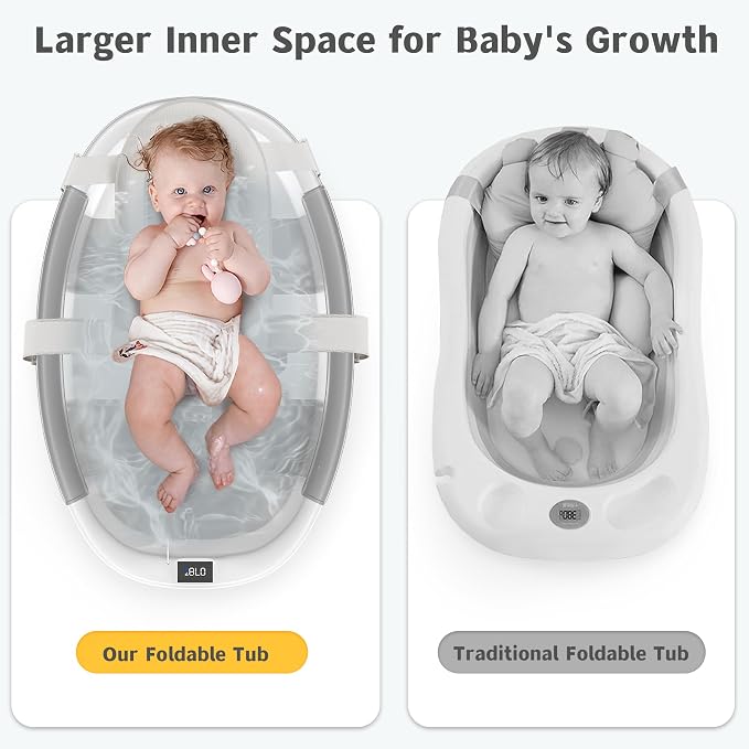Collapsible Baby Bathtub for Newborn to Toddler 0-36 Months, Spacious Foldable - Image 5