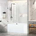 32" W X 55" H Tub Shower Door, Frameless Bathtub Glass Shower Door by BathStellarMall