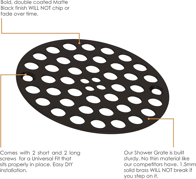 4" Black Screw-in Shower Strainer - Image 6