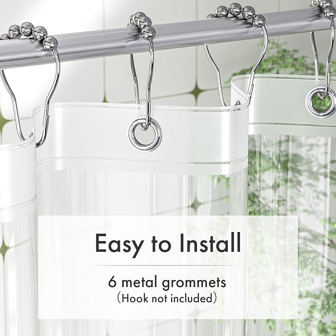 Amazer Stall Shower Curtain Liner, 36x72 Plastic Clear Shower Liner PEVA Medium - Image 3