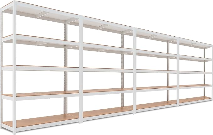 HOMEDANT House 5 Tier Laminated Metal Shelving Unit Adjustable Storage Utility by TheBestOrganizingSolution