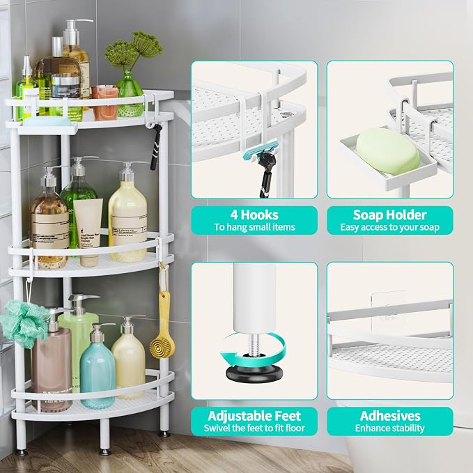 HapiRm Standing Corner Shower Caddy - Image 3