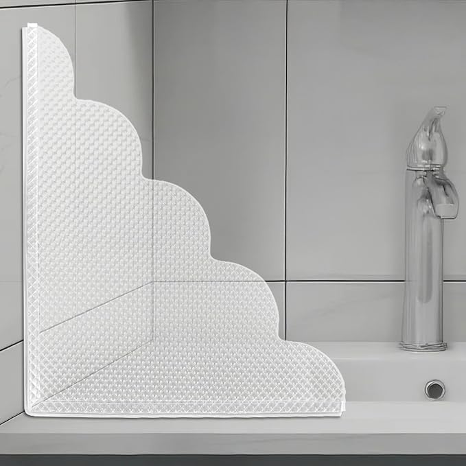 2 PCS Shower Splash Guard for Tub Corner, Self-Adhesive Shower Guards to Keep by LittleJesusFigures