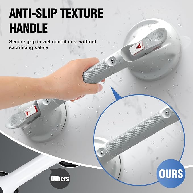 DAILYLIFE Grab Bars for Bathtubs and Showers, 17 inch Shower Handles for - Image 5