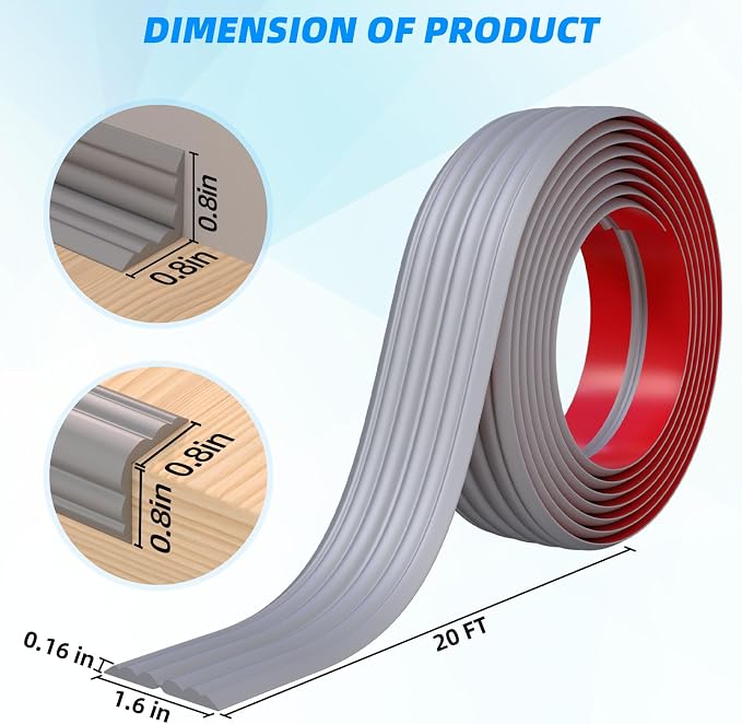 20FT Flexible Wall Corner Protector Moulding Trim, Peel and Stick Inside & - Image 4