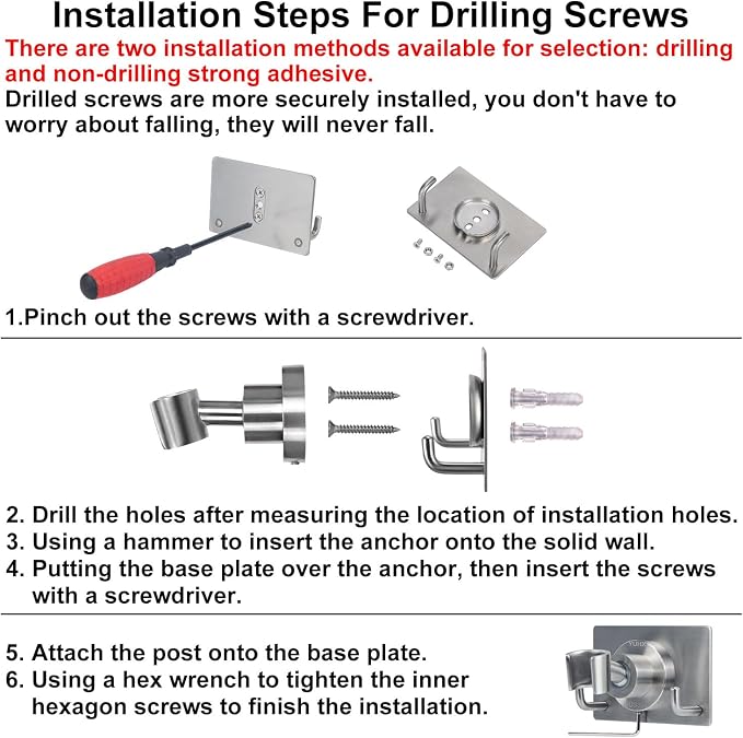Shower Head Holder All Metal Strong Adhesive and Drilling Screws Two - Image 6