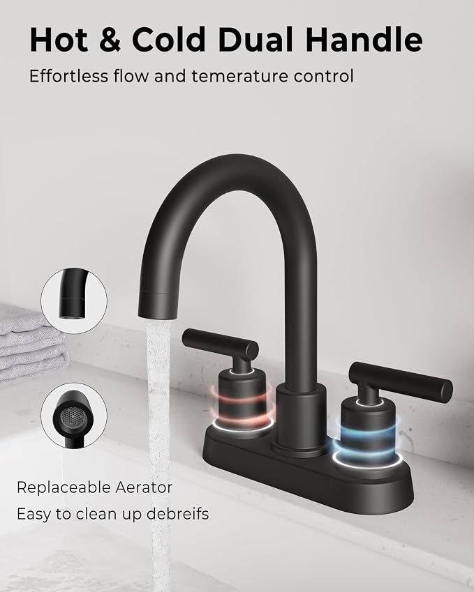 VXV Bathroom Sink Faucet 4 Inch 2 Handle Centerset Utility Lavatory Vanity - Image 7