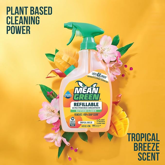 Mean Green Refillable Ultra Powered Bathroom Cleaner Concentrate, Tropical - Image 6