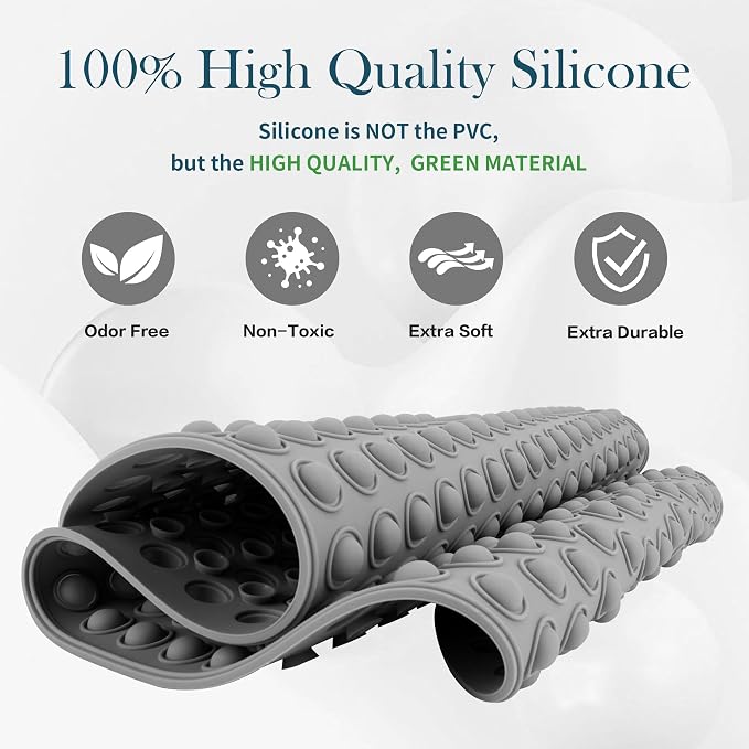 Silicone Bath Mat for Tub Non Slip, Bubble Massage Anti Slip Shower Mat - Image 2