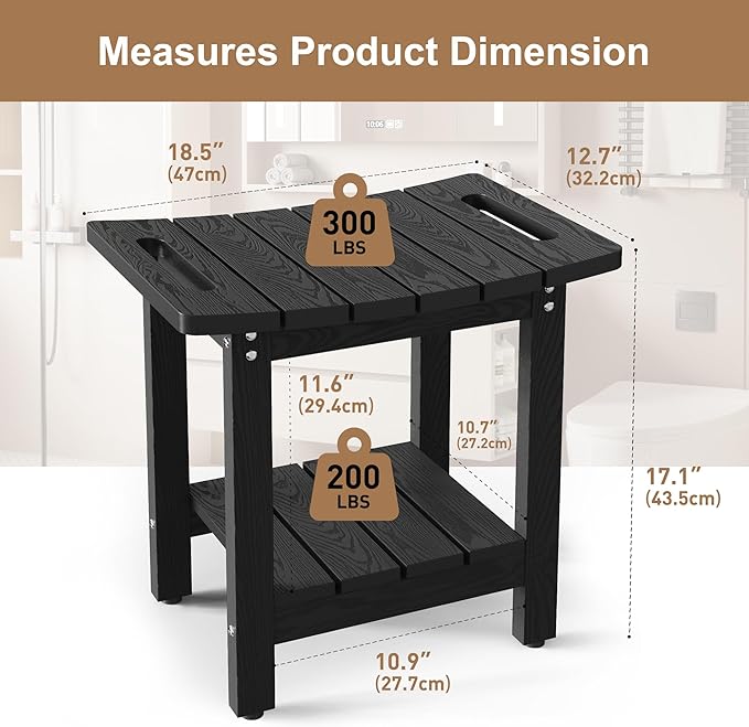 HIPS Shower Benches for Inside Shower, Shower Stool - Image 2