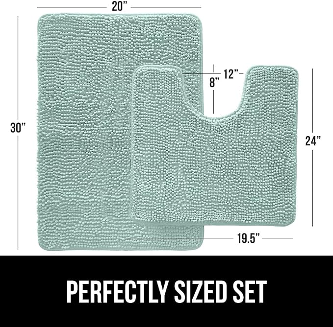 GORILLA GRIP Bathroom Rug Sets, Soft Chenille 2 Piece Area Rugs Set, Toilet - Image 2