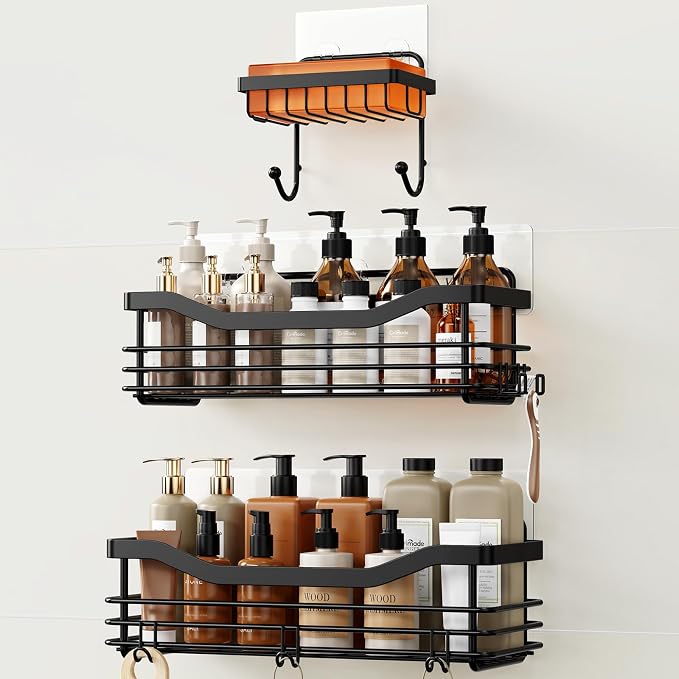 Orimade Shower Caddy Basket Shelf, No Drilling Wall Mounted Rustproof Stainless by Orimade
