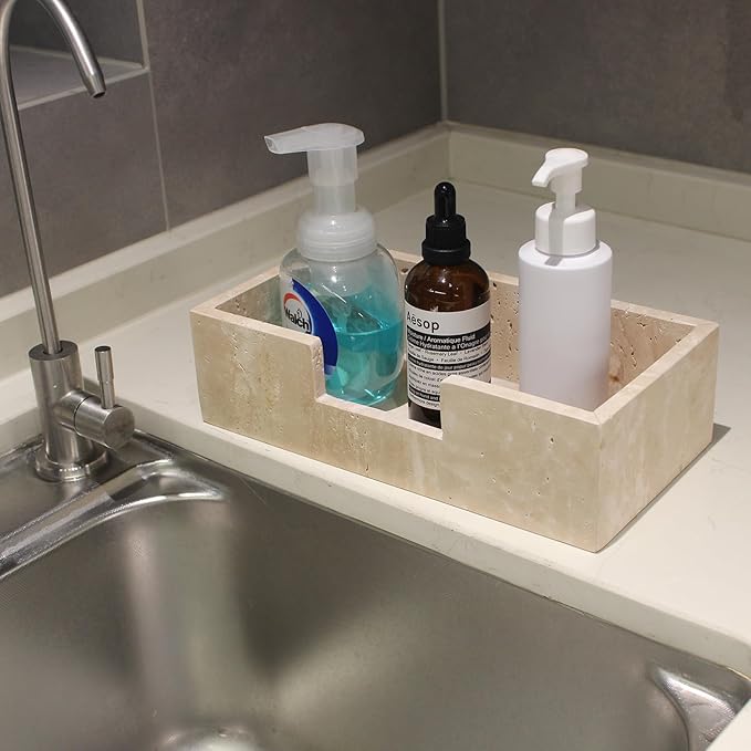 Natural Travertine Napkin Holder 9.8"x4.9"x2.8", Guest Towel Holder, Paper Hand - Image 5