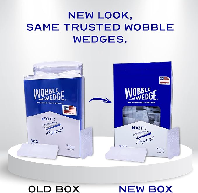 WOBBLE WEDGES The Original Rigid Plastic Shims, Heavy Duty Leveling Wedges - Image 3