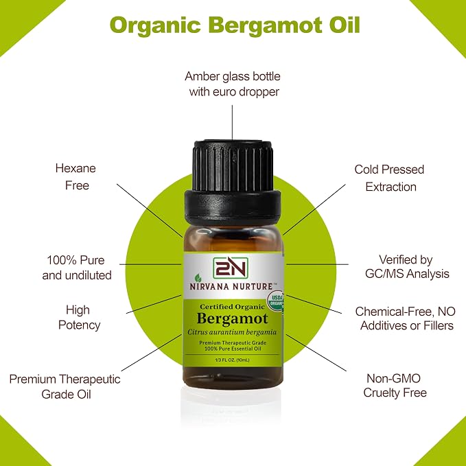 Bergamot Essential Oil USDA Certified Organic, 100% Pure Natural Premium Grade - Image 4
