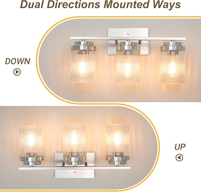 Modern Classic Brushed Nickel Vanity Light Fixture - Image 4
