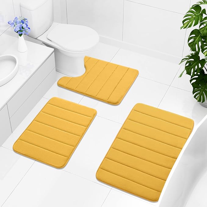 Buganda Memory Foam Bath Mat, Ultra Soft and Non-Slip Bathroom Rugs, Water - Image 8