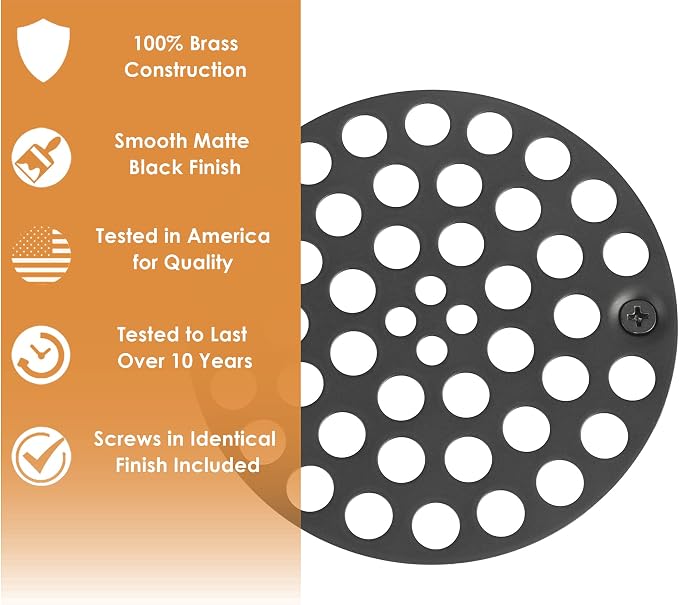 4" Black Screw-in Shower Strainer - Image 3