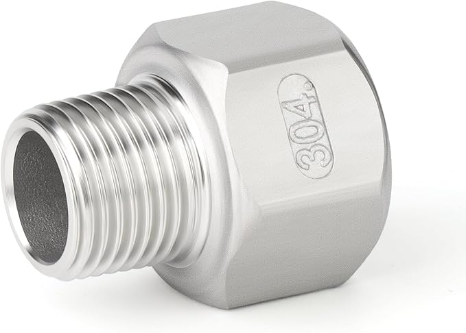 TAISHER 5PCS 304 Stainless Steel Pipe Fitting, 1/2" NPT Male x 3/4" NPT Female - Image 3