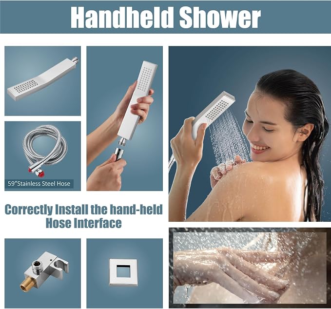 Aolemi Ceiling Mount Shower System Rain Shower Head - Image 4