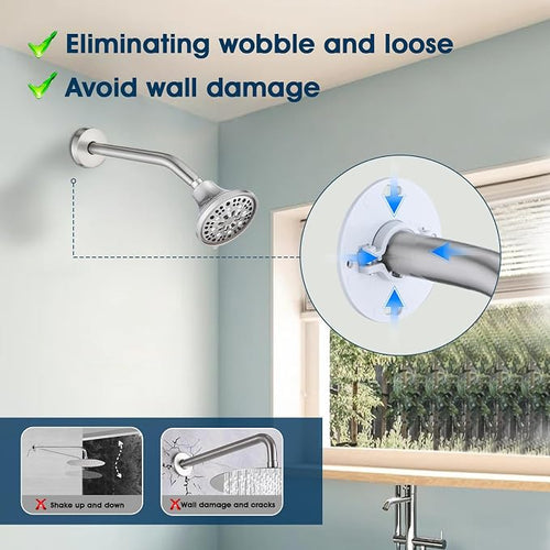 10 Inch Shower Arm with Flange and Stabilizer Bracket, Wall Mounted Shower Pipe - Image 2