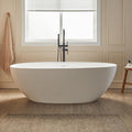 Cpingao 71" Stone Resin Freestanding Bathtub, Contemporary Oval Stand Alone by Cpingao