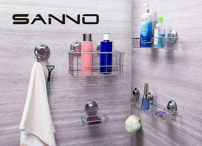 SANNO Suction Cup Shower Caddy Storage Combo Organizer, No Damage Bath Shelf - Image 8
