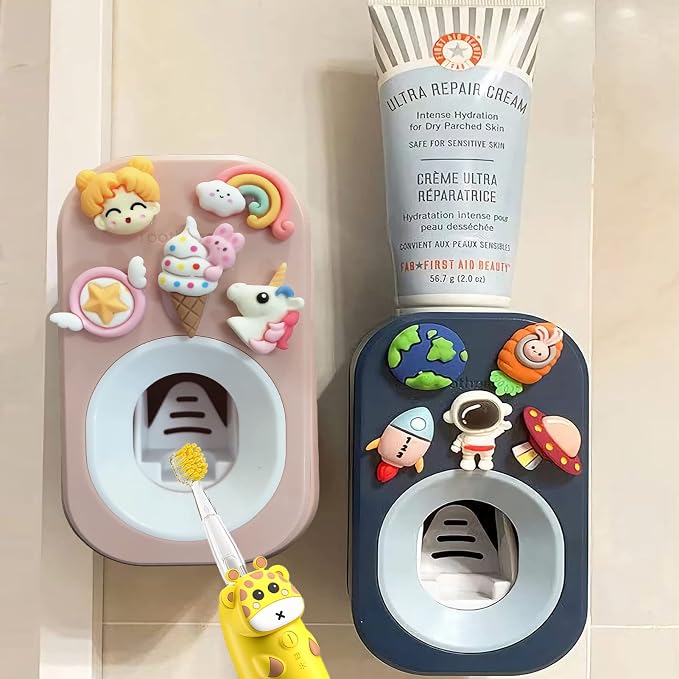 Automatic Kid Toothpaste Dispenser Wall Mounted by Mr.+Thumbs