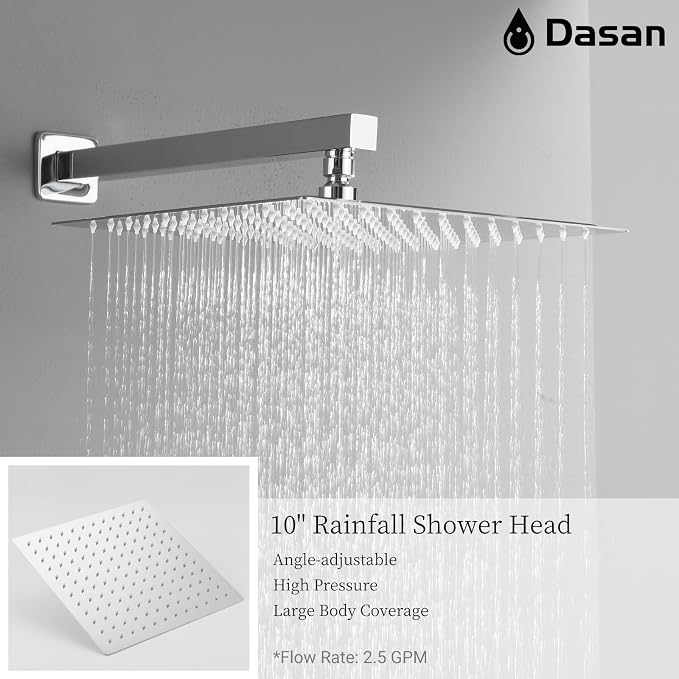 DASAN Tub Shower Faucets Sets Complete Chrome Bathtub Shower System - Image 3