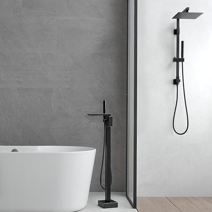 RUMOSE Oil Rubbed Bronze Bathtub Filler Freestanding Tub Filler Floor Mount Tub - Image 6