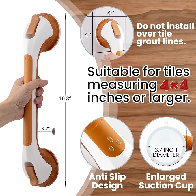 TAILI Shower Grab Bar 16 Inch Suction Cup Grab Bars - Image 3