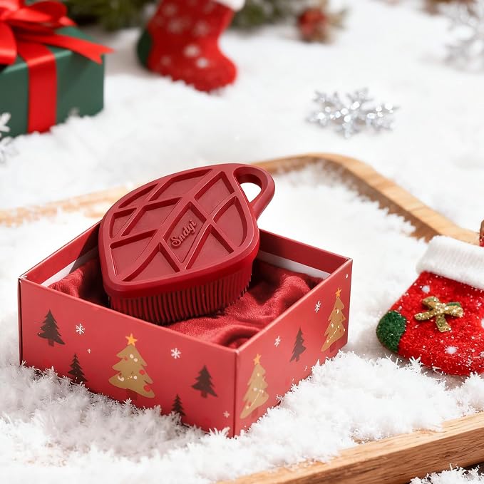 Sndyi Christmas Silicone Body Scrubber, Limited Edition Leaf-Shaped Shower Brush - Image 6