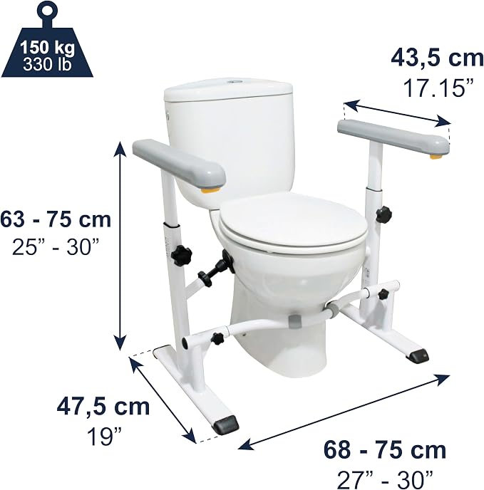 KMINA Toilet Safety Rails for Seniors, Heavy Duty Frame - Image 2