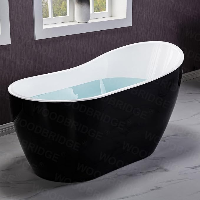 WOODBRIDGE 54" Freestanding White Acylic Soaking Bathtub - Image 7