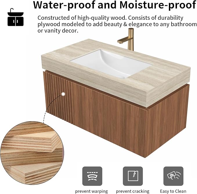 LKTART Floating 36 Inch Bathroom Vanity - Image 7