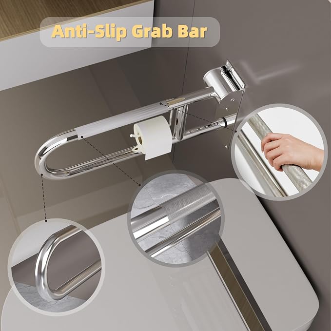 23 Inch Toilet Grab Bar, Flip Up Grab Bar - Image 5