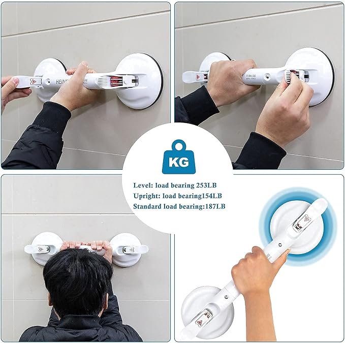 17inch Suction Shower Grab Bar, Portable Shower Handle Bar Suction Grip Bar - Image 7